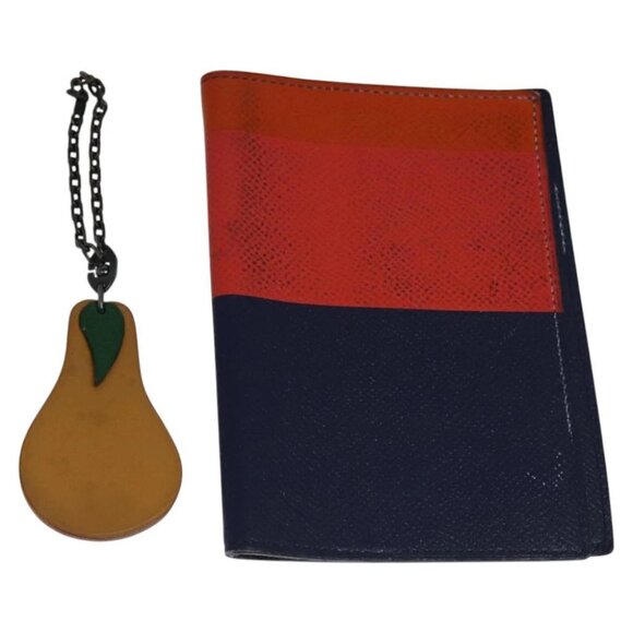 HERMES Day Planner Cover & Key Holder Leather 2Set Orange Brown Auth - Picture 1 of 8